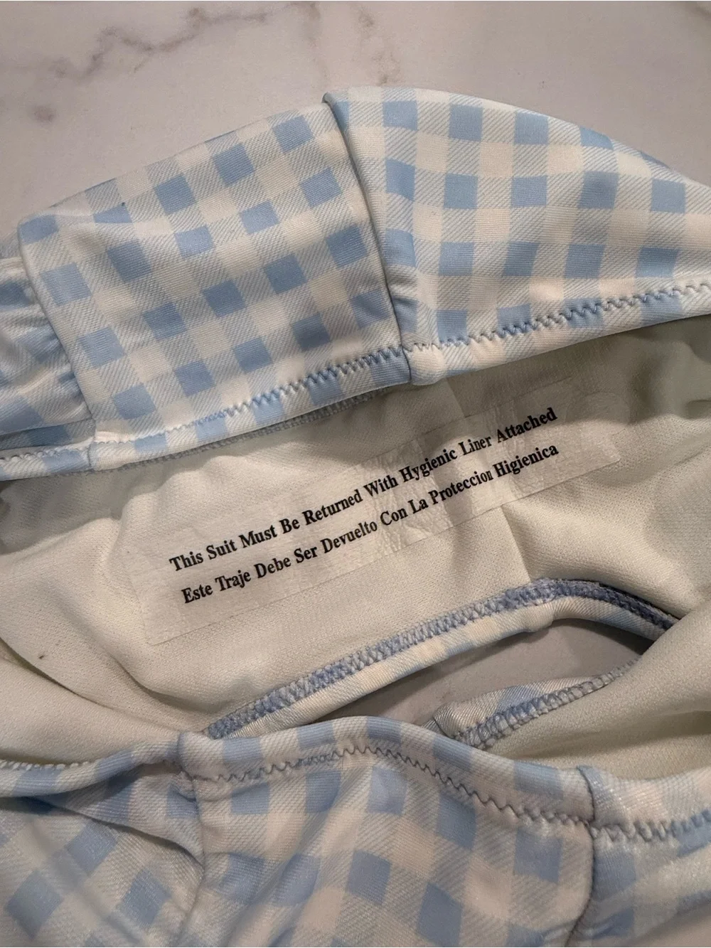Cat & Jack Light Blue and White Gingham Bikini Set